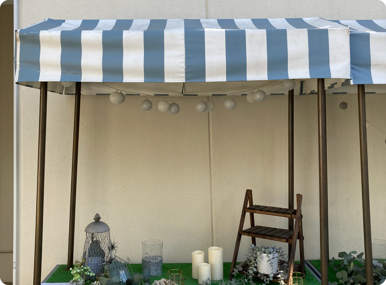 結婚式場の屋外設備のテント部分の縫製